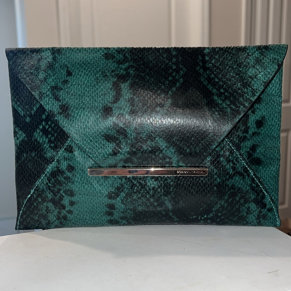 BCBG Maxazria Snake Embossed Envelope Clutch